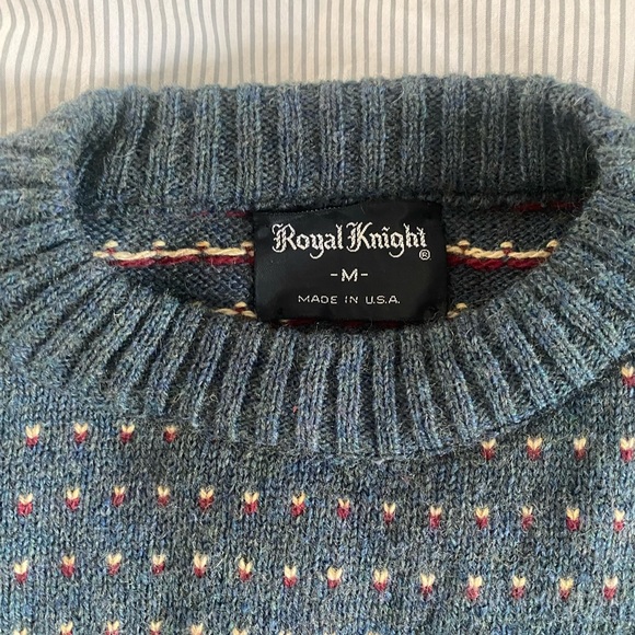 Vintage wool sweater birdseye print medium - Picture 4 of 4